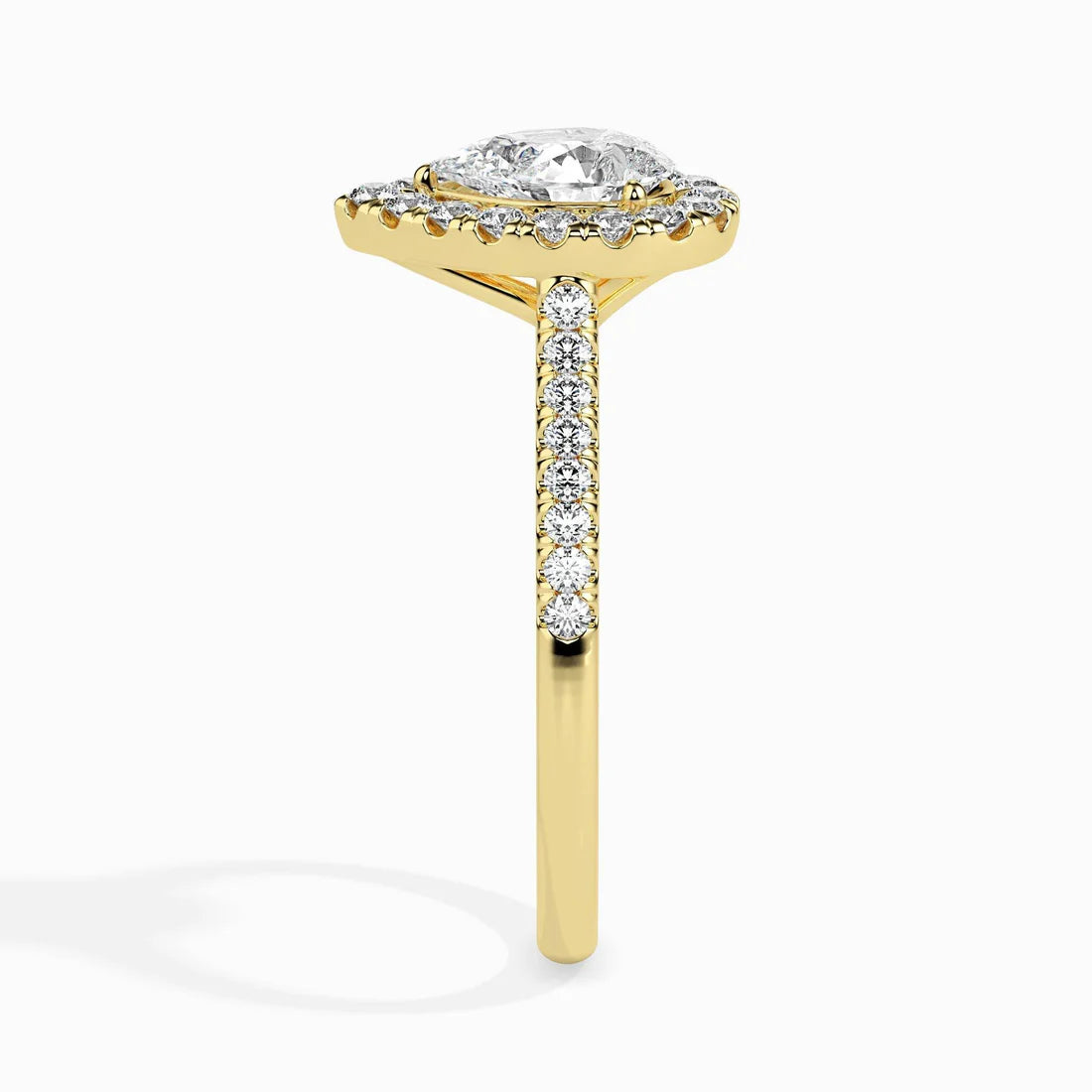 50 Pointer Pear Halo Lab Diamond Zion Ring