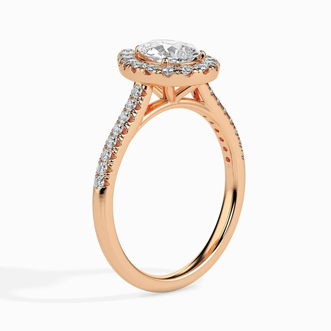 50 Pointer Pear Halo Lab Diamond Zion Ring