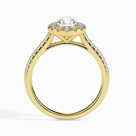 50 Pointer Pear Halo Lab Diamond Zion Ring