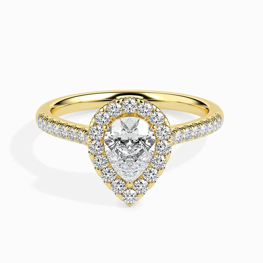 Zion Halo 1ct Pear Lab Diamond Ring