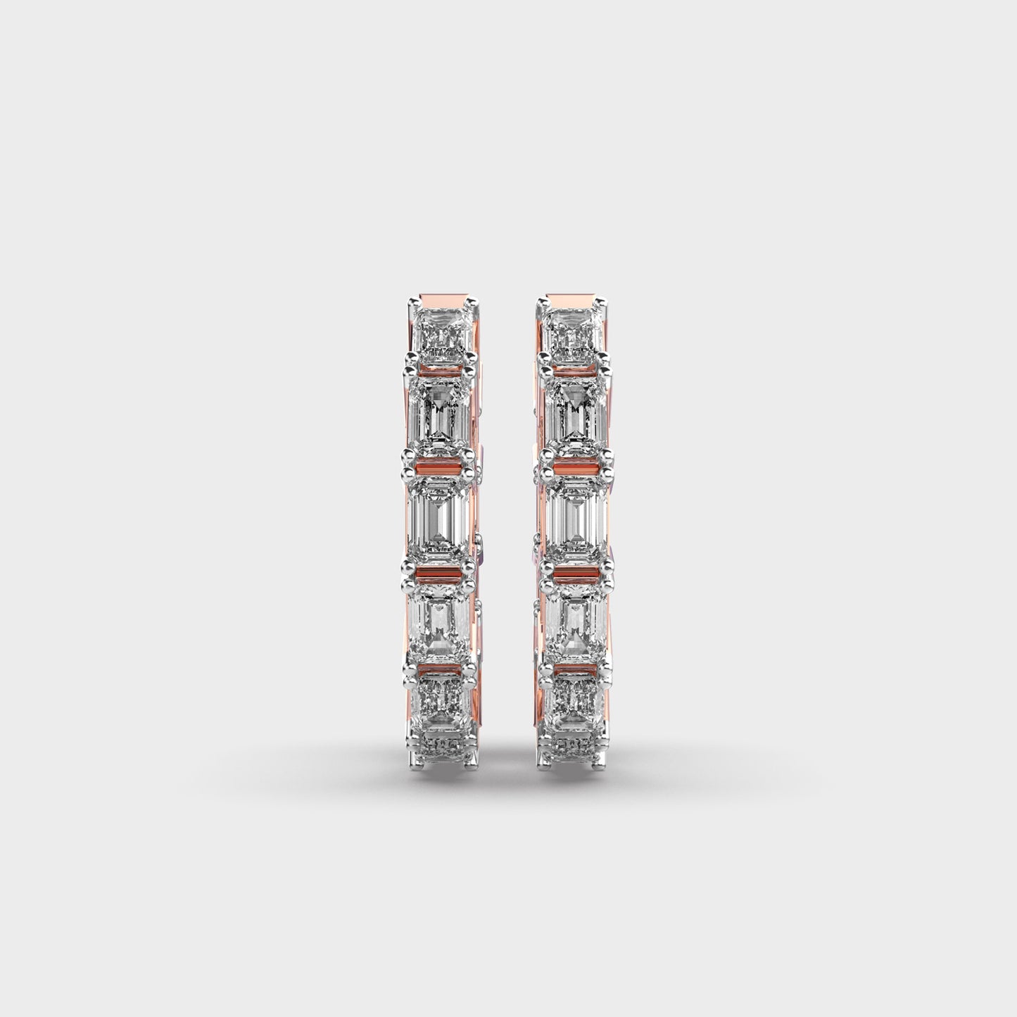 Simple Line Diamond Hoops