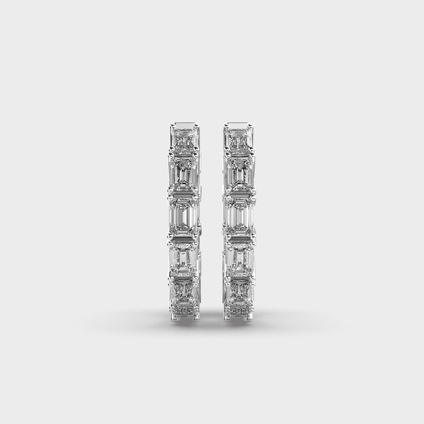 Simple Line Diamond Hoops