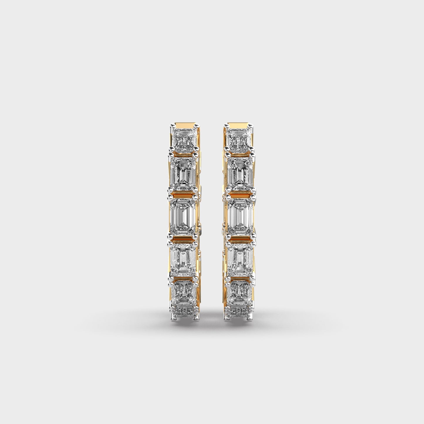 Simple Line Diamond Hoops