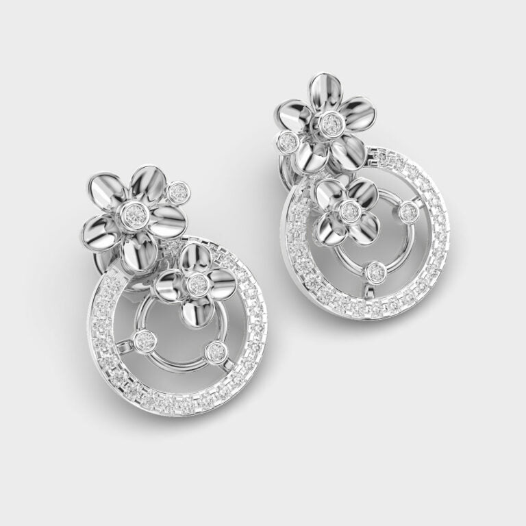 Blooming Petals Diamond Earrings
