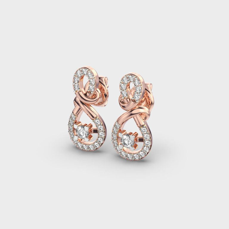 luminous Knots Graceful Diamond Earrings