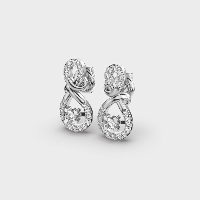 luminous Knots Graceful Diamond Earrings