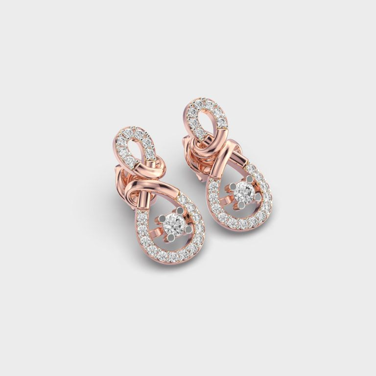 luminous Knots Graceful Diamond Earrings