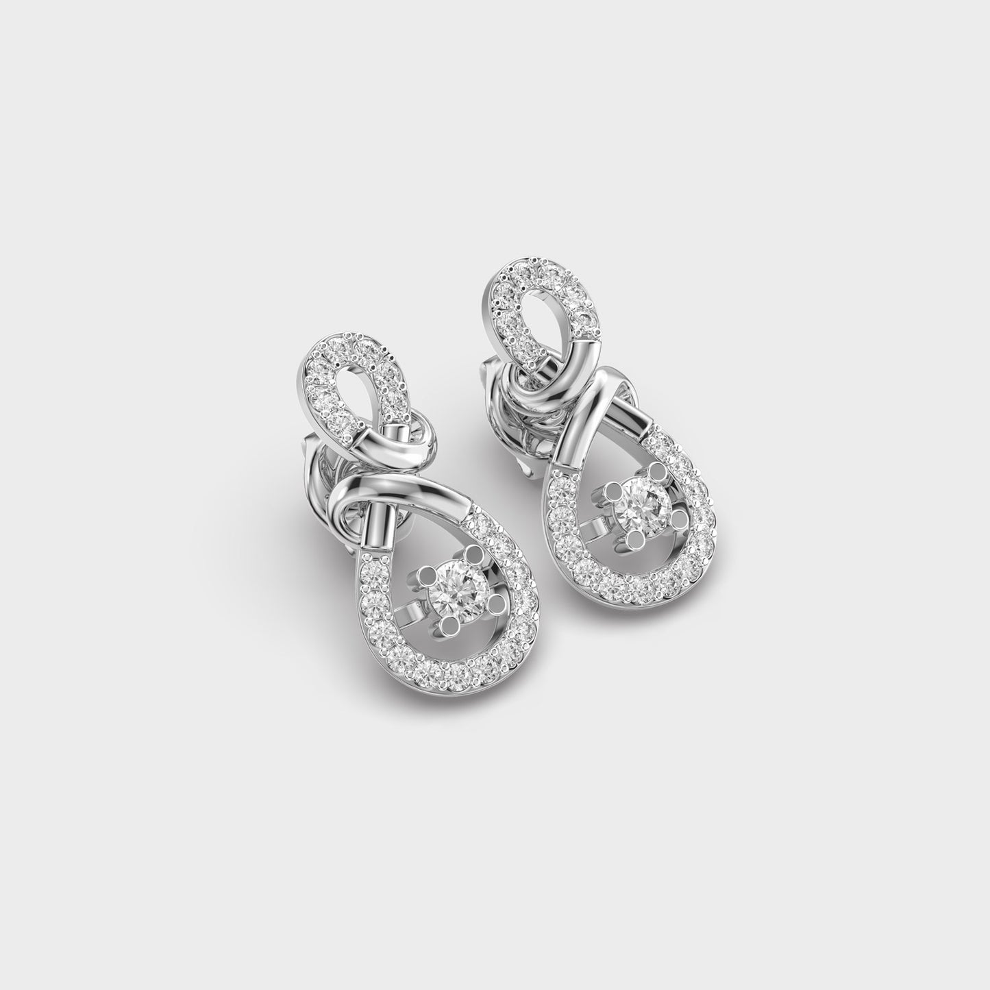 luminous Knots Graceful Diamond Earrings