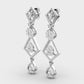 Three Tier Diamond Drop Earrings