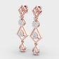 Three Tier Diamond Drop Earrings