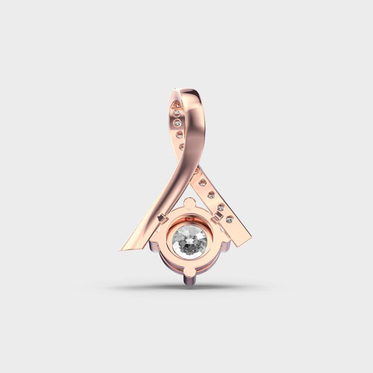 Ribboned Jewel Diamond Pendant
