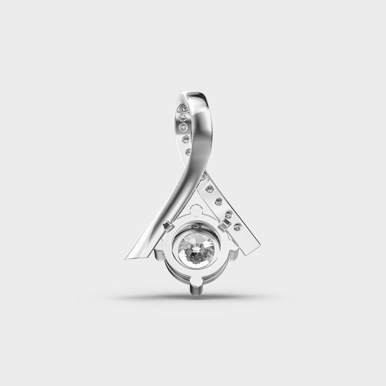 Ribboned Jewel Diamond Pendant