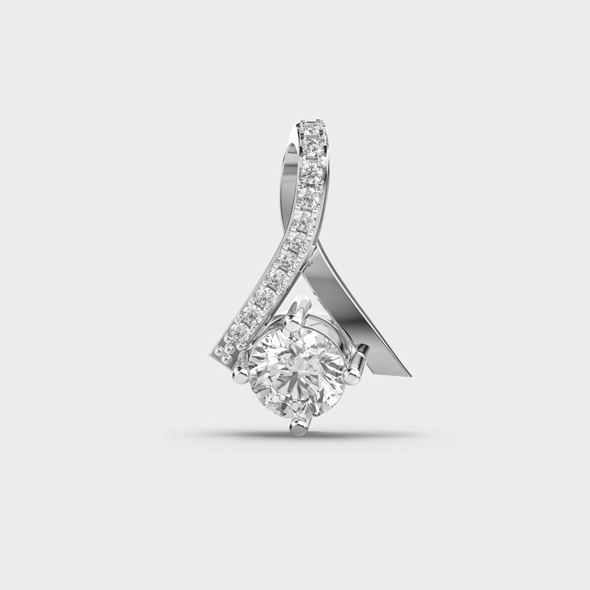 Ribboned Jewel Diamond Pendant