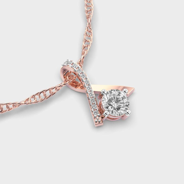 Ribboned Jewel Diamond Pendant