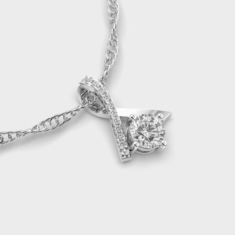 Ribboned Jewel Diamond Pendant
