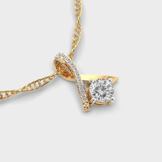Ribboned Jewel Diamond Pendant