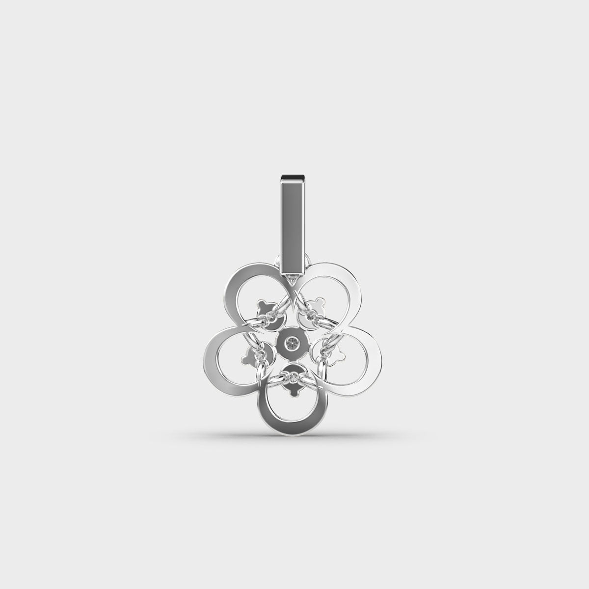 Rosette Charm Diamond Pendant