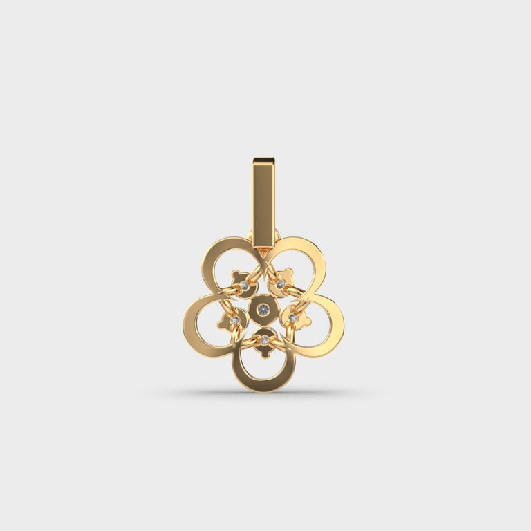 Rosette Charm Diamond Pendant