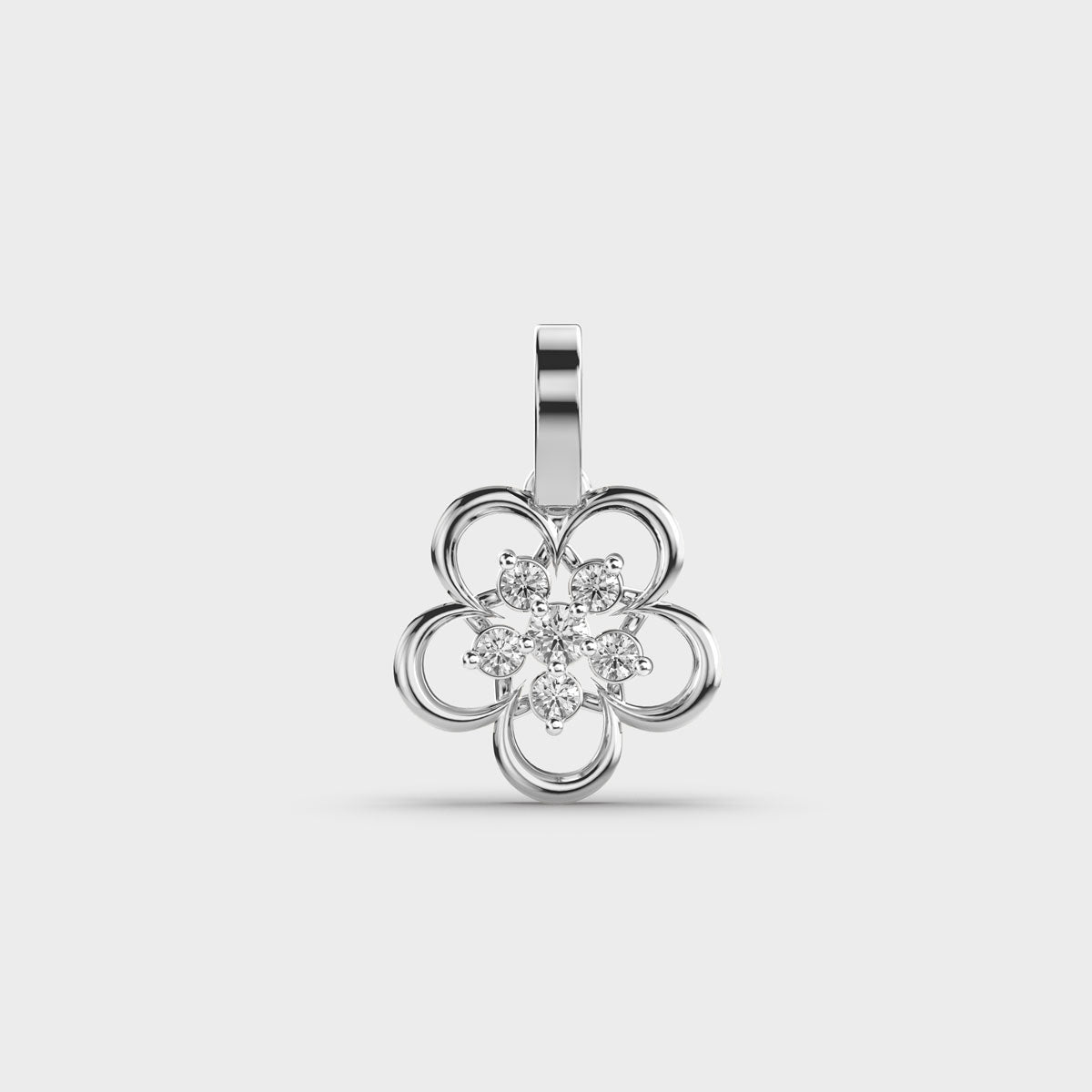 Rosette Charm Diamond Pendant