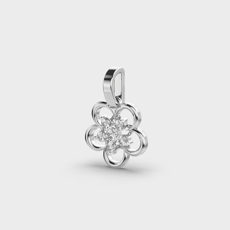 Rosette Charm Diamond Pendant