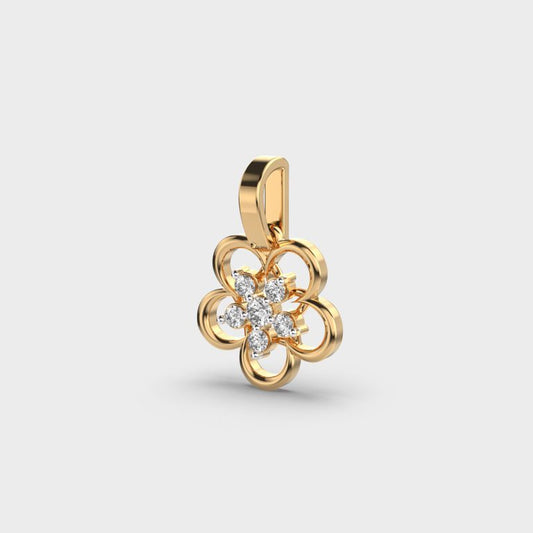 Rosette Charm Diamond Pendant