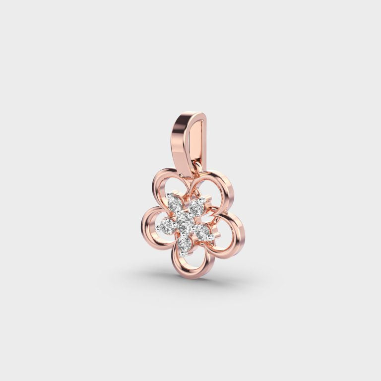 Rosette Charm Diamond Pendant