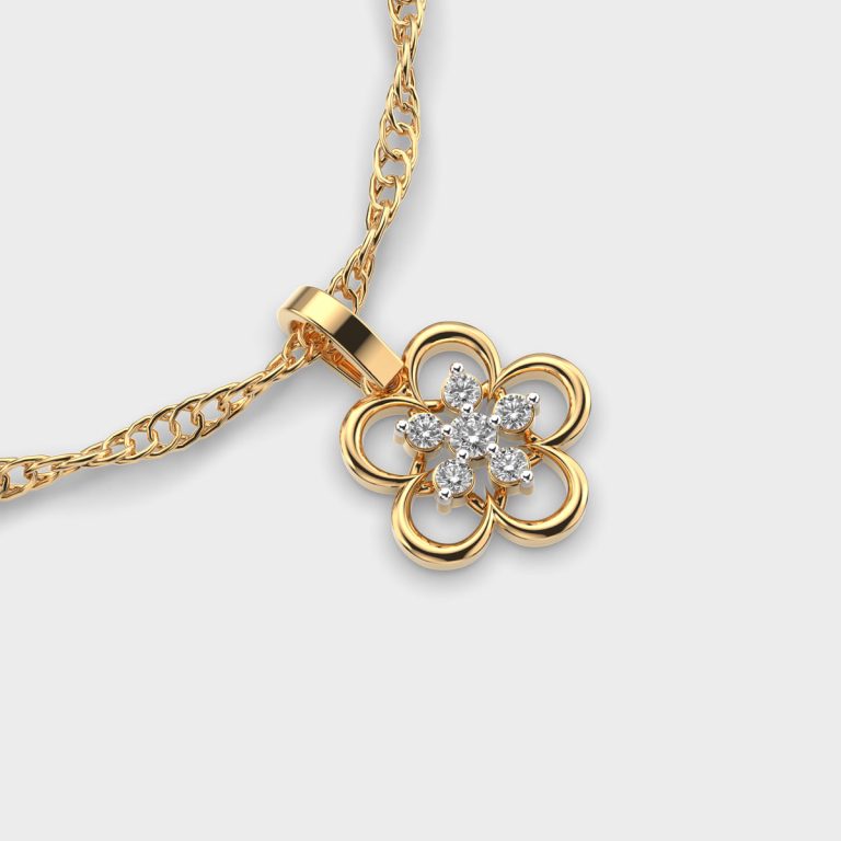 Rosette Charm Diamond Pendant