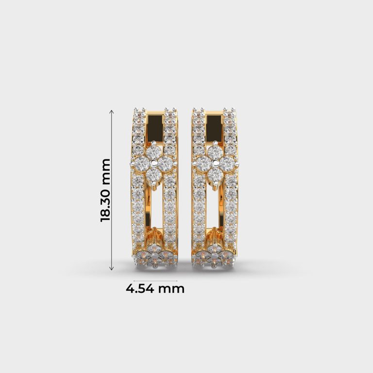 Floral Diamond Hoop Stud