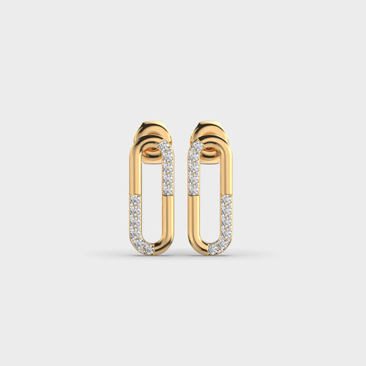 Paper Clip Diamond Studs