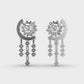 Moon and Star Diamond Drop Earrings