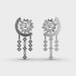 Moon and Star Diamond Drop Earrings