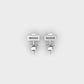 Rectangular Diamond Ear Studs