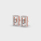Rectangular Diamond Ear Studs