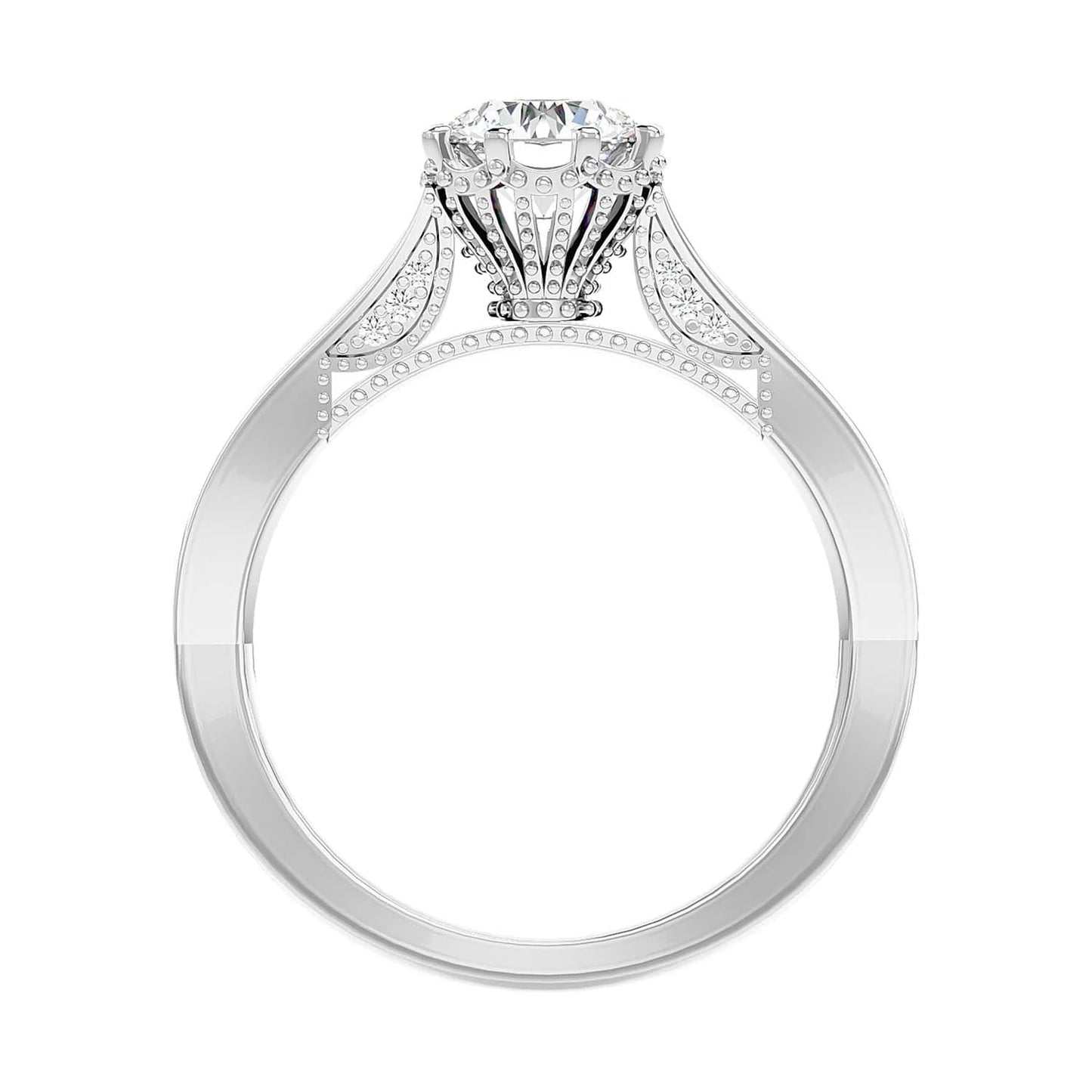 Caroline 65 Pointer Round Lab Diamond Ring