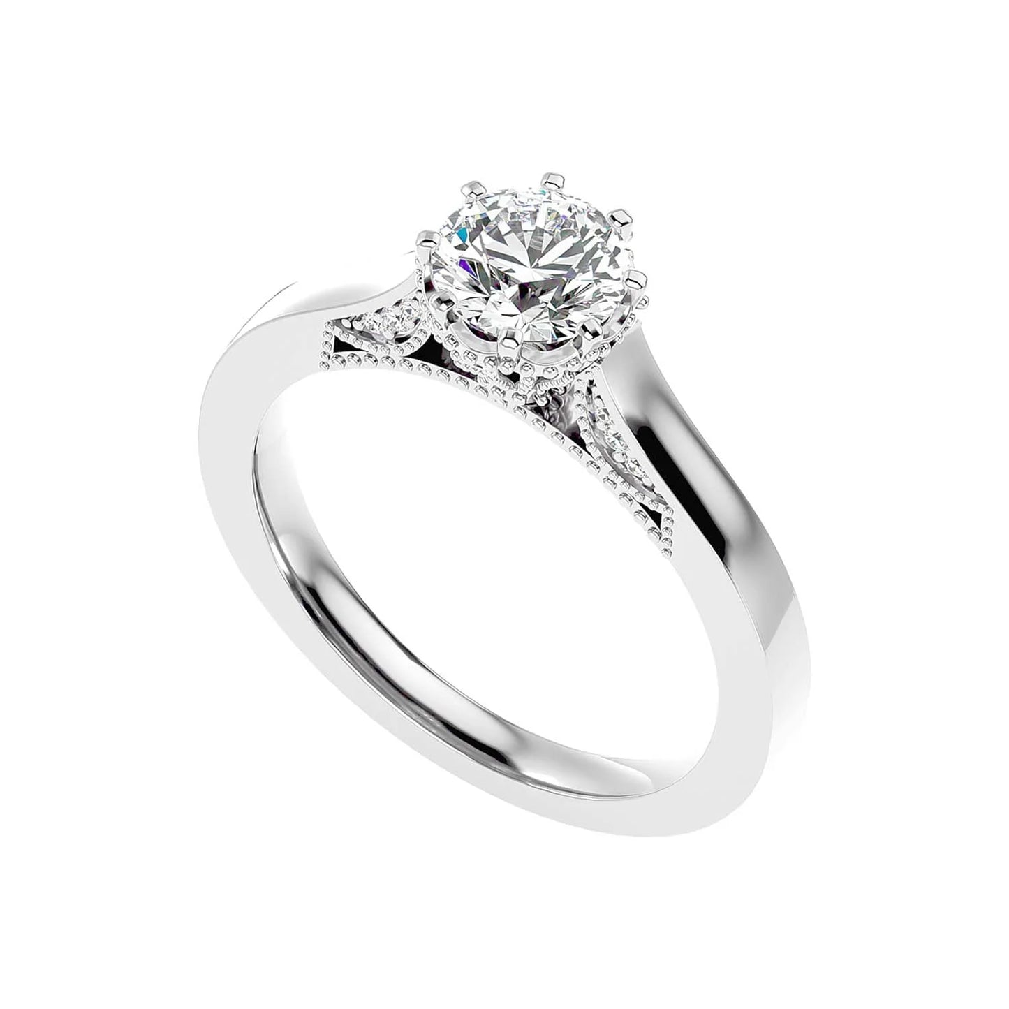 Caroline 65 Pointer Round Lab Diamond Ring