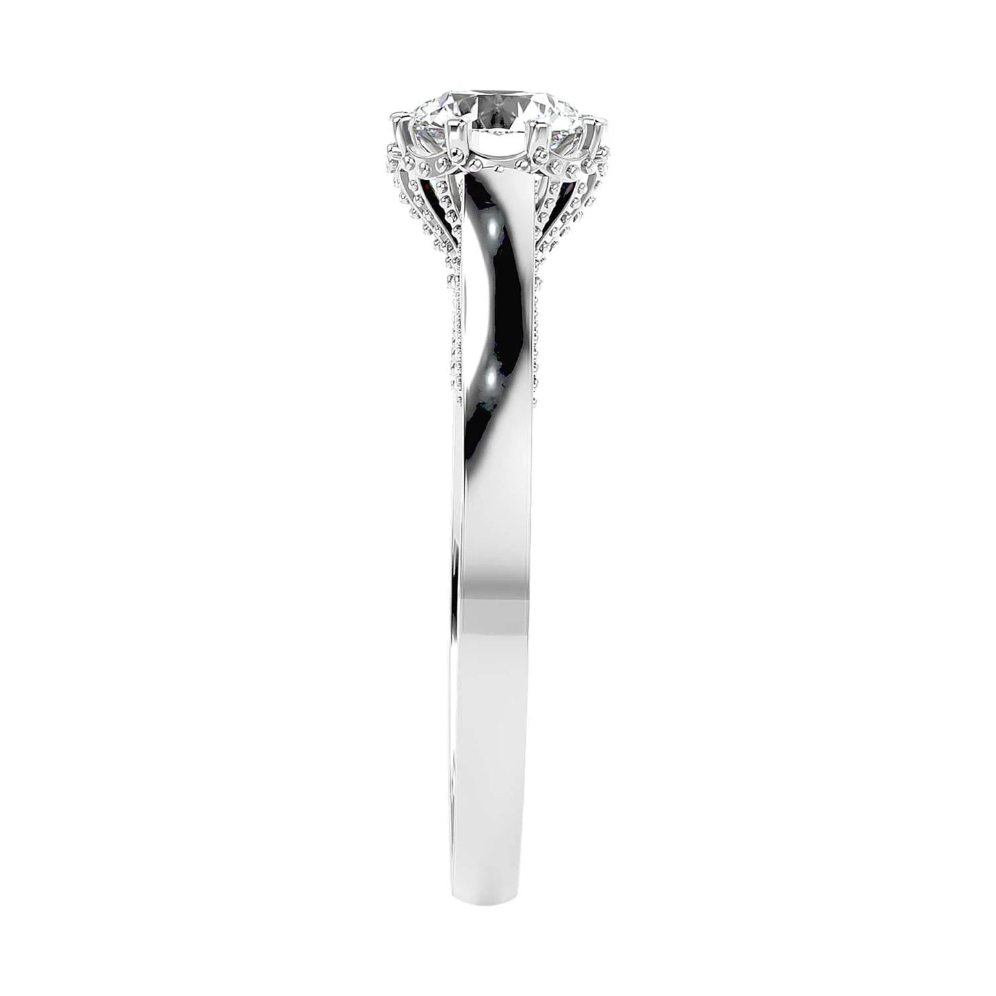 Caroline 65 Pointer Round Lab Diamond Ring