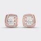 70 Cent Solitaires in Square Studs