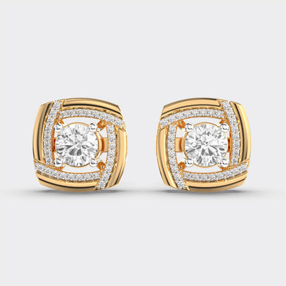 70 Cent Solitaires in Square Studs