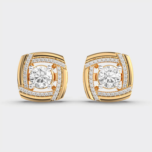 70 Cent Solitaires in Square Studs