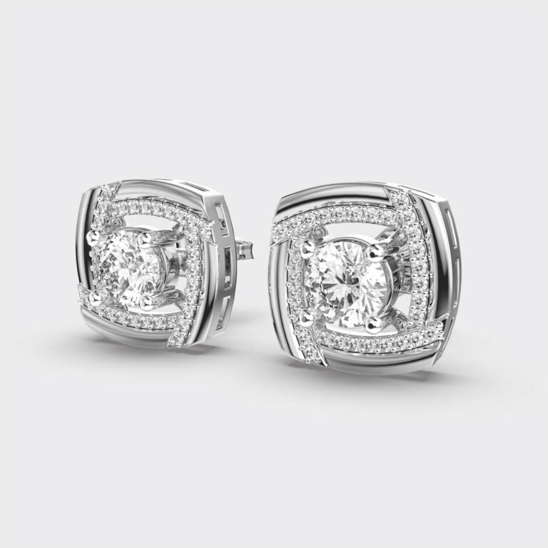 70 Cent Solitaires in Square Studs