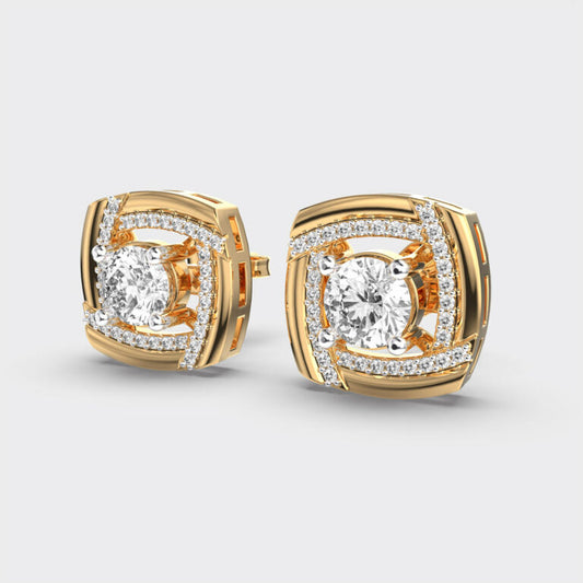 70 Cent Solitaires in Square Studs