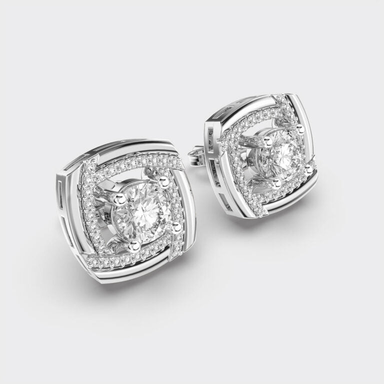 70 Cent Solitaires in Square Studs