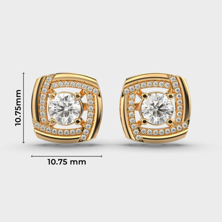70 Cent Solitaires in Square Studs