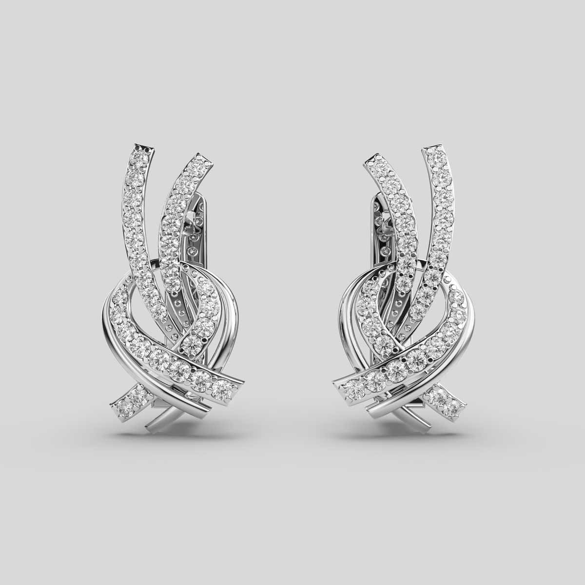 Twinkling Twirls Diamond Earrings