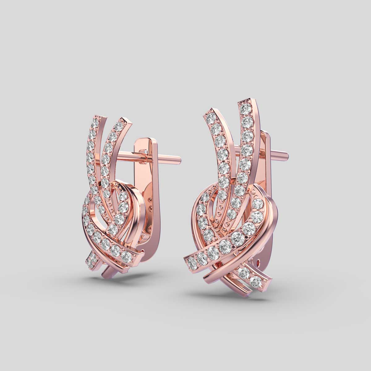 Twinkling Twirls Diamond Earrings