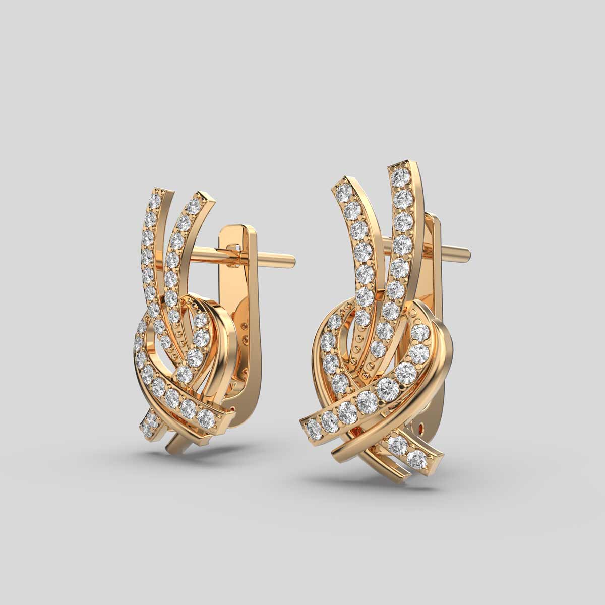 Twinkling Twirls Diamond Earrings