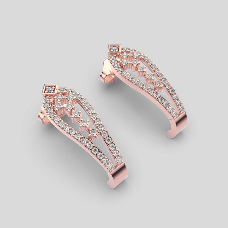 Delicate and Charming Diamond Earrings