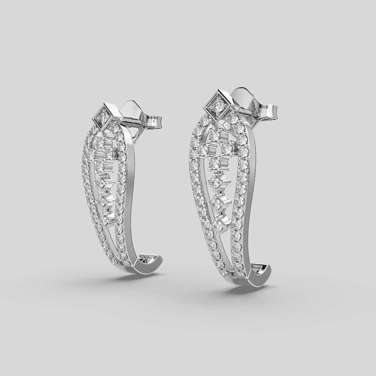 Delicate and Charming Diamond Earrings