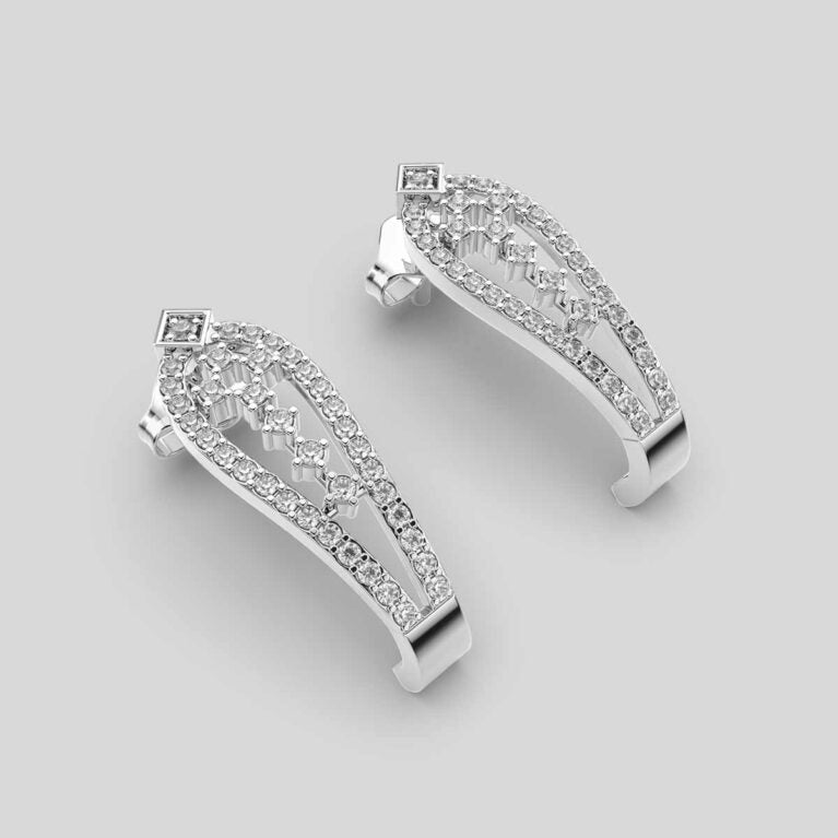 Delicate and Charming Diamond Earrings