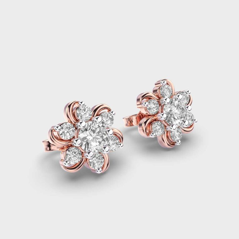 Periwinkle Diamond Studs